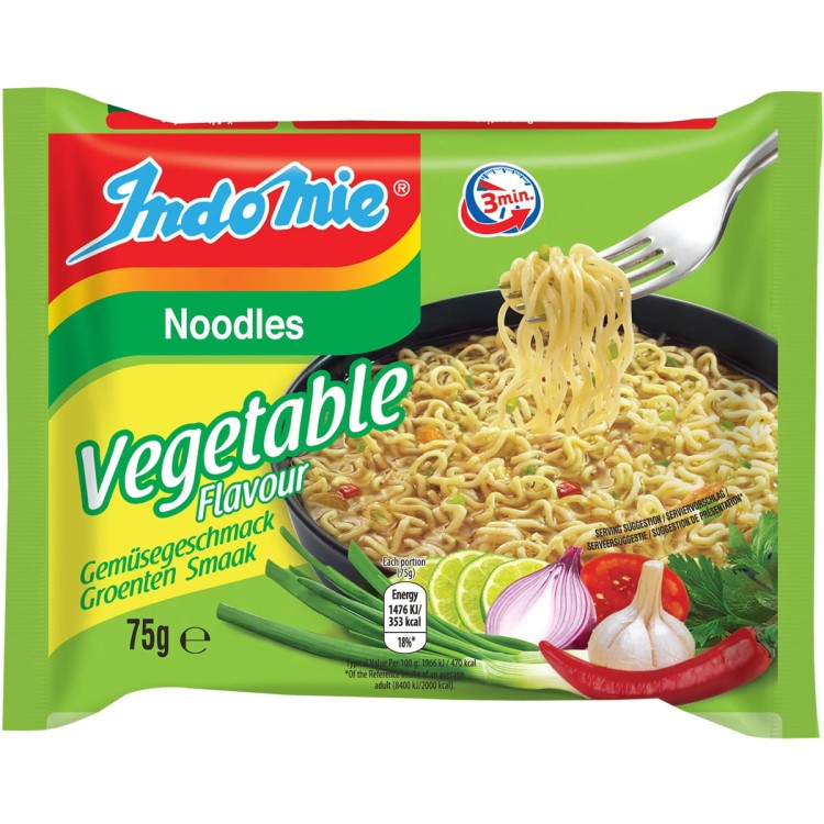 KARTON Indonezyjski Makaron Zupka WARZYWNA Instant Vegetable Noodles Soup 40x75g INDOMIE