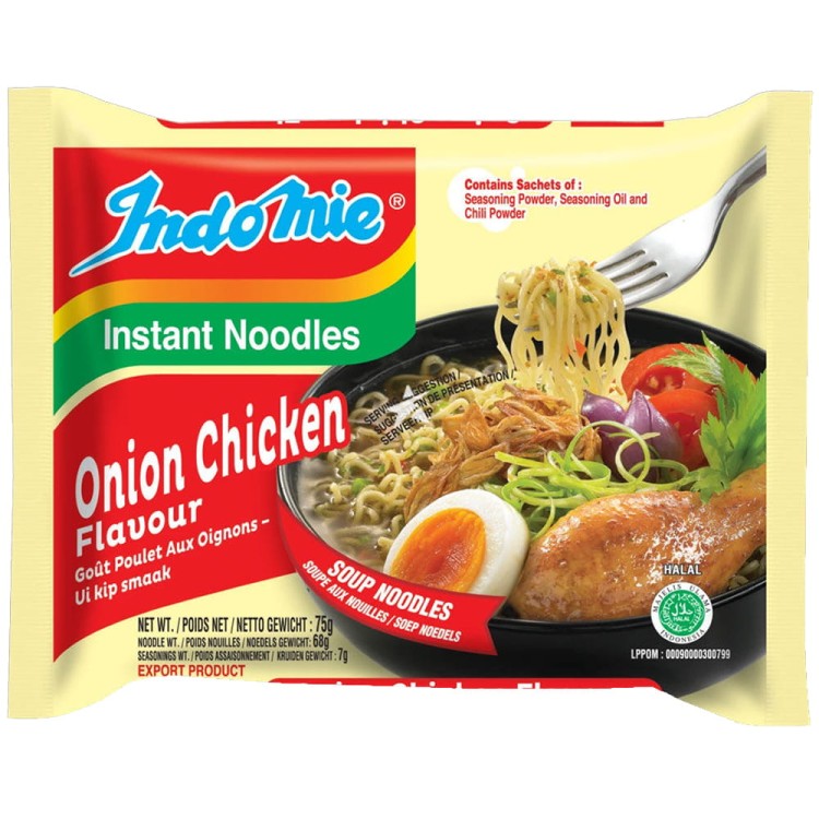 KARTON Indonezyjski Makaron Zupka CEBULOWY KURCZAK Instant Onion Chicken Noodles Soup 40x75g INDOMIE