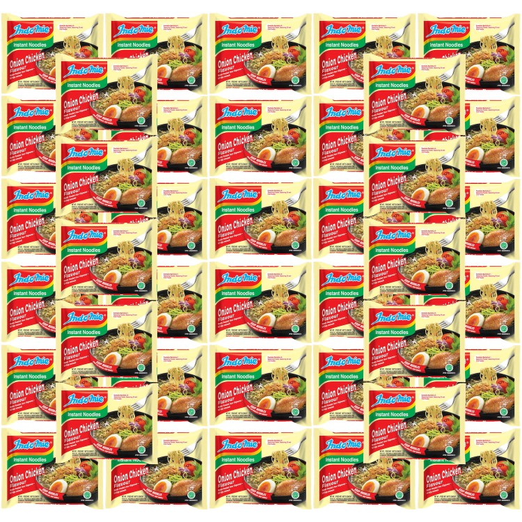 KARTON Indonezyjski Makaron Zupka CEBULOWY KURCZAK Instant Onion Chicken Noodles Soup 40x75g INDOMIE