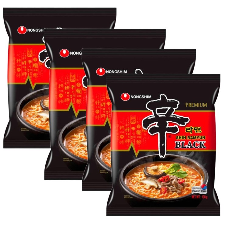 Koreańska Zupka Błyskawiczna Instant Shin Ramyun Black Ostra Hot 130g NONGSHIM