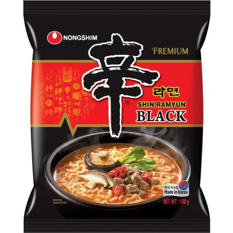 Koreańska Zupka Błyskawiczna Instant Shin Ramyun Black Ostra Hot 130g NONGSHIM