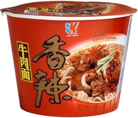 Chińska Zupka Błyskawiczna Makaron Instant Ostra Wołowina Duży Kubek 120g KAILO BRAND