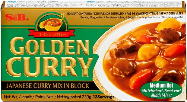 Japońskie Golden Curry MEDIUM HOT Średnio Ostre 12 Porcji 220g S&B