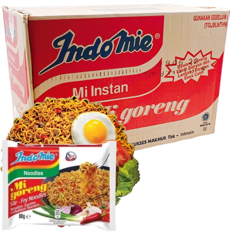 KARTON Indonezyjski Makaron Zupka Stir Fry MI GORENG Instant Noodles 40x80g INDOMIE