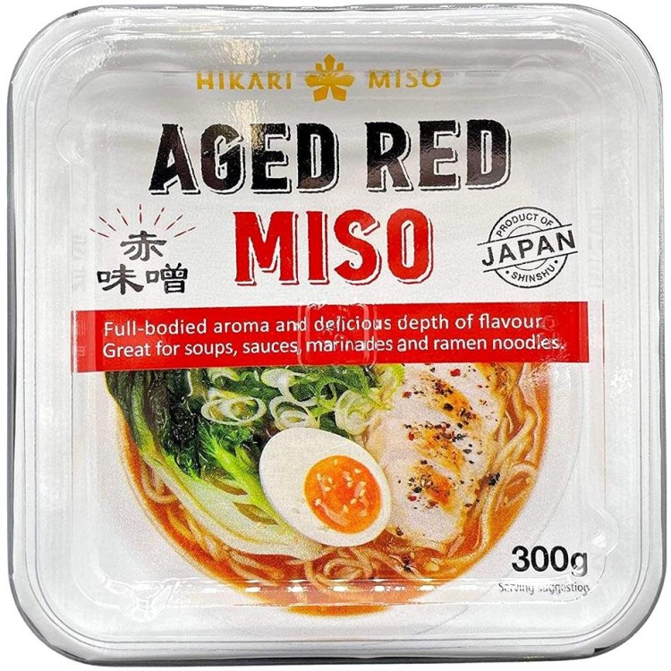 Japońska Pasta z Fermentowanej Soi Do Zupy Miso Ciemna Aged Red 300g HIKARI MISO