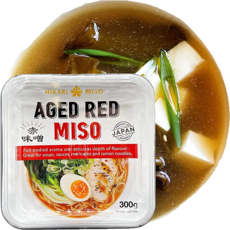 Japońska Pasta z Fermentowanej Soi Do Zupy Miso Ciemna Aged Red 300g HIKARI MISO