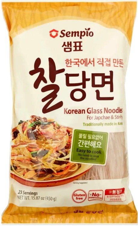 Koreański Makaron z Tapioki i Batatów Glass Noodles 450g SEMPIO