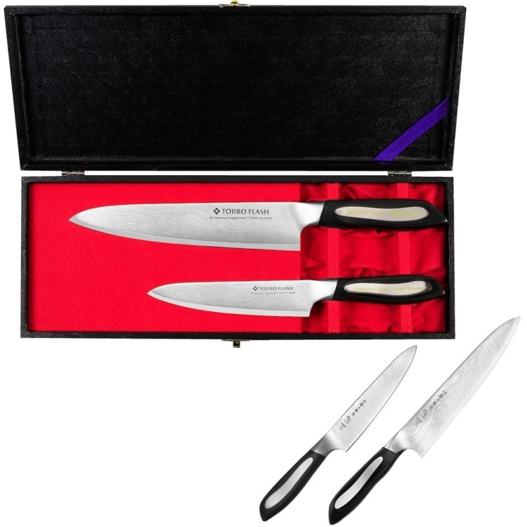 Tojiro Flash Zestaw VG-10 Japoński Nóż Szefa Kuchni 21 cm + Nóż Uniwersalny 15 cm