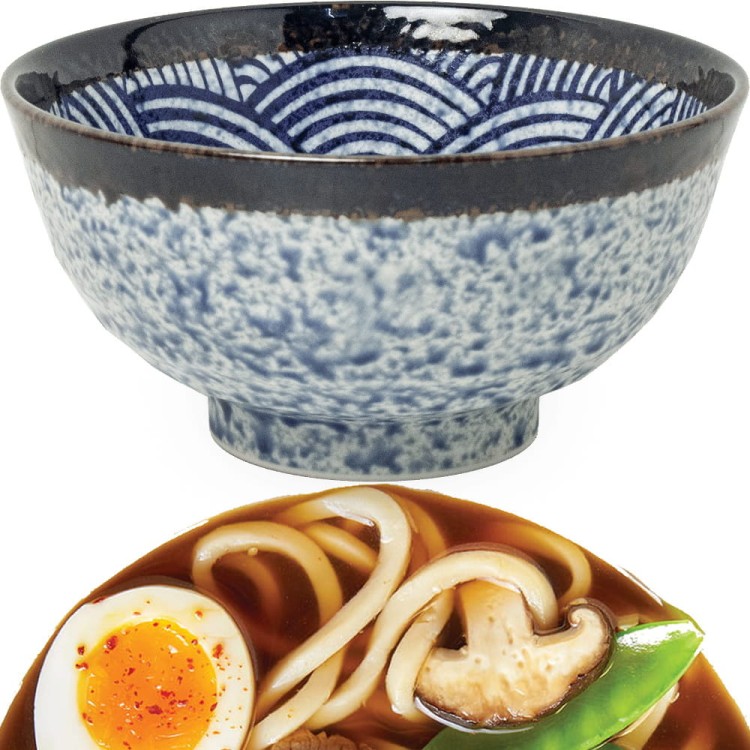 Miseczka Jasno Niebieska Miska Do Makaronu Zupy Udon 17cm JAPANESE WAVE EDO JAPAN