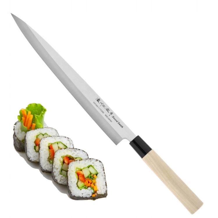 Satake S/D 420J2 Leworęczny Japoński Nóż Sashimi Yanagiba Do Sushi 27cm