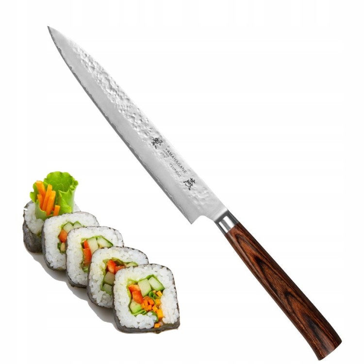 Tamahagane Tsubame Brown VG-5 Japoński Nóż Sashimi Do Sushi 21cm