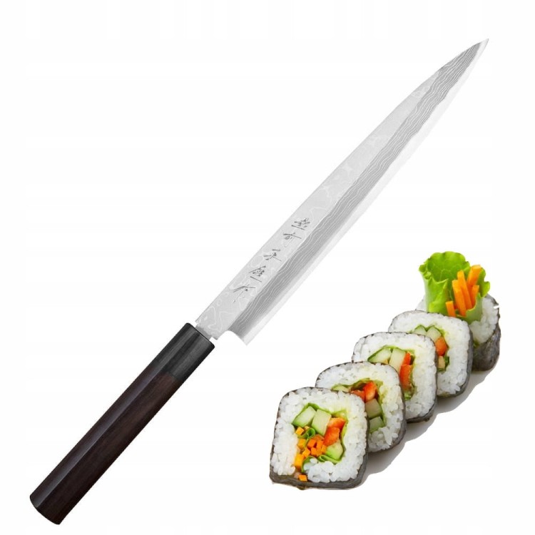 Hideo Kitaoka Shirogami Satin Japoński Nóż Yanagi Sashimi Do Sushi 24cm