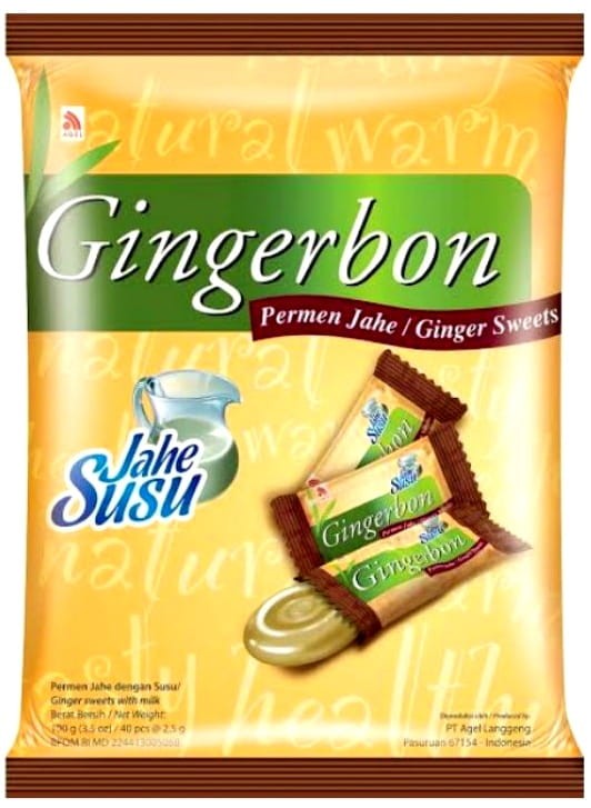 Cukierki Imbirowe o Mlecznym Smaku Jahe Susu Ginger Candy 100g GINGERBON