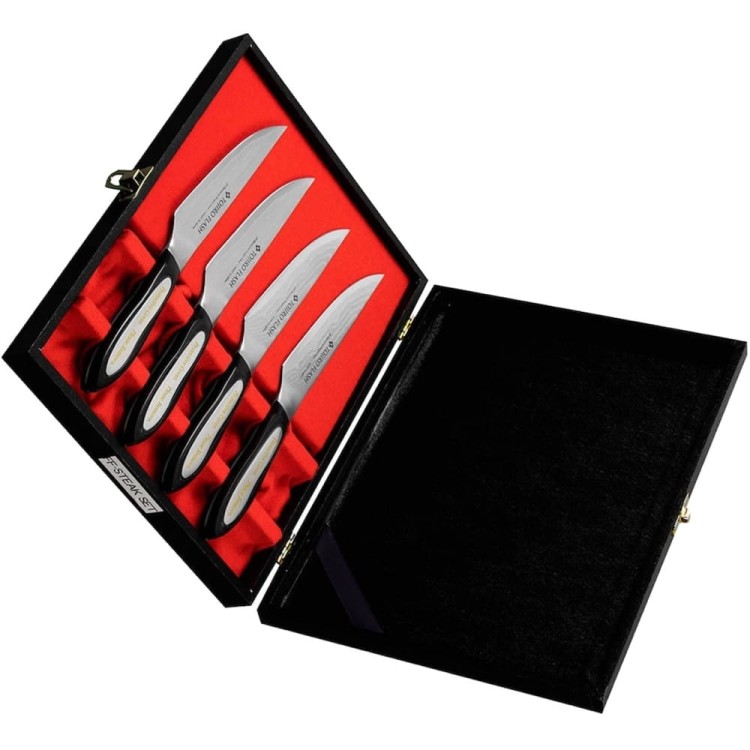 Tojiro Flash VG-10 Zestaw 4 Japońskich Noży Do Steków 11cm Etui Na Prezent