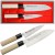 Satake Nashiji Natural Japoński Zestaw 2 Noży Santoku 17cm i Uniwersalny 12cm w Drewnianym Etui