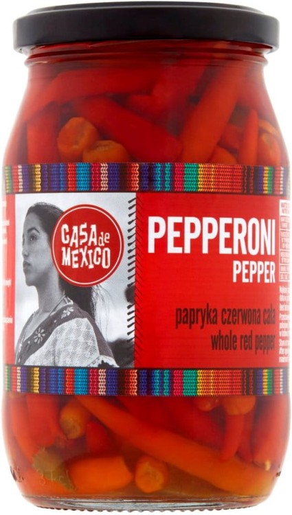 Papryka Papryczki Pepperoni Pepper Czerwona Cała 325g CASA DE MEXICO
