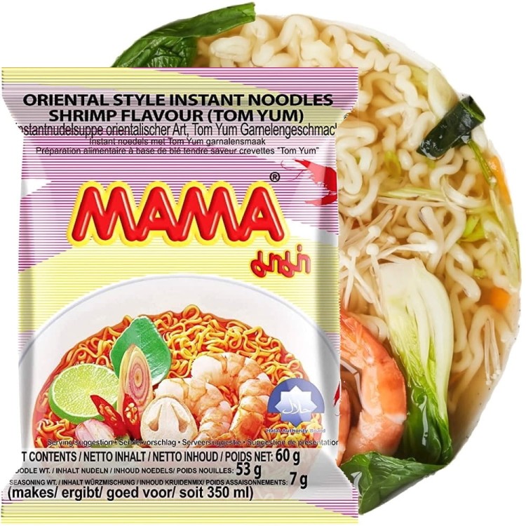 Tajska Zupka Błyskawiczna Makaron Instant Krewetkowa Tom Yum Ostra 60g MAMA