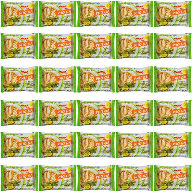 KARTON Tajska Zupka Błyskawiczna Makaron Ryżowy Instant Kurczak Pho Ga 30x55g MAMA