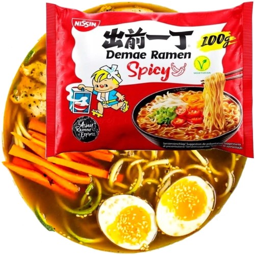 KARTON Japońska Zupka Błyskawiczna Makaron Instant Demae Ramen Ostra 30x100g NISSIN