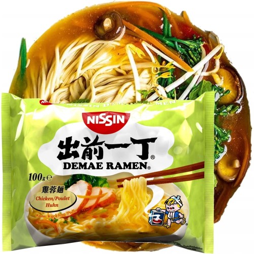KARTON Japońska Zupka Błyskawiczna Makaron Instant Demae Ramen Kurczak 30x100g NISSIN