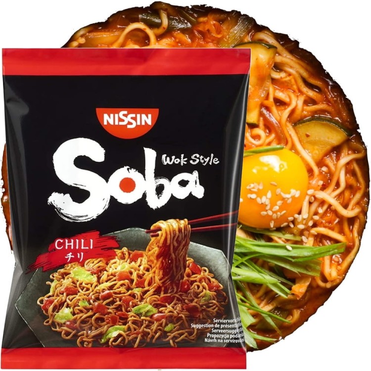 Japońska Zupka Błyskawiczna Makaron Instant Ramen Chili Soba 110g NISSIN