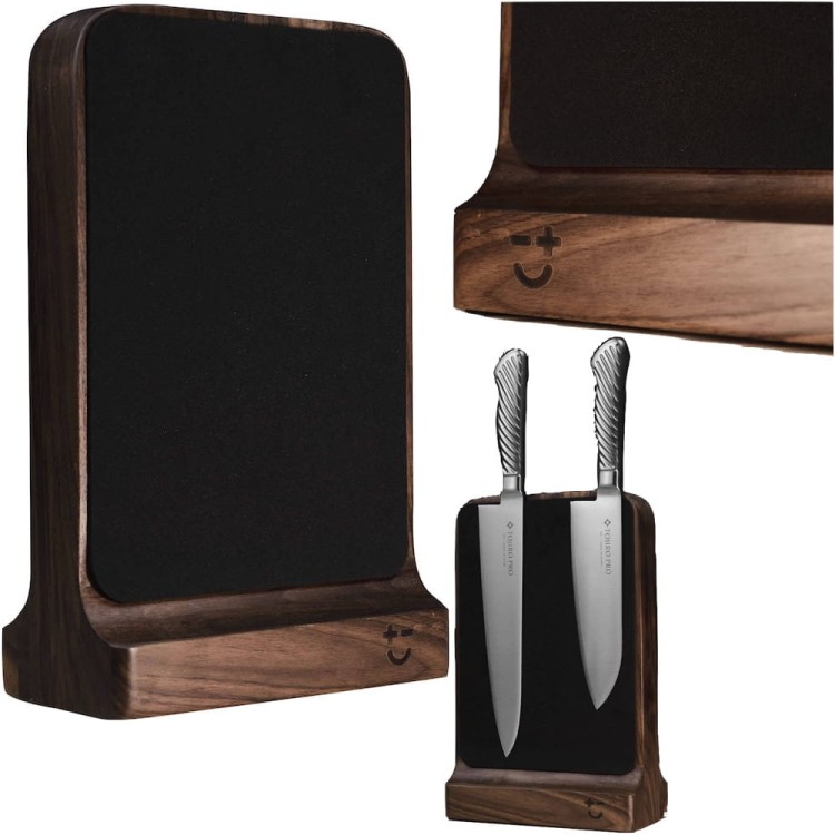 BISBELL Drewniany Blok Magnetyczny Orzech Orzechowy Na Noże Soft Touch