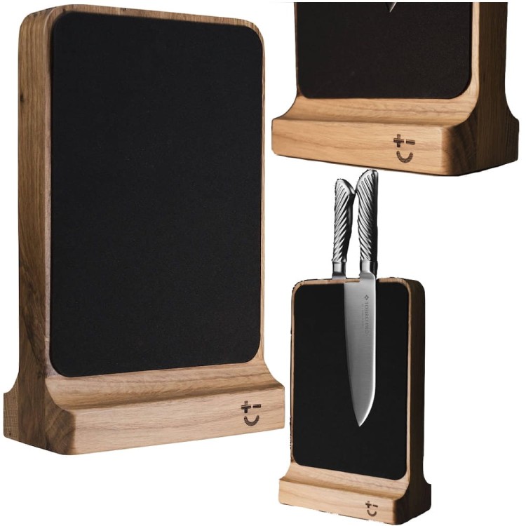 BISBELL Drewniany Blok Magnetyczny Dąb Dębowy Na Noże Soft Touch