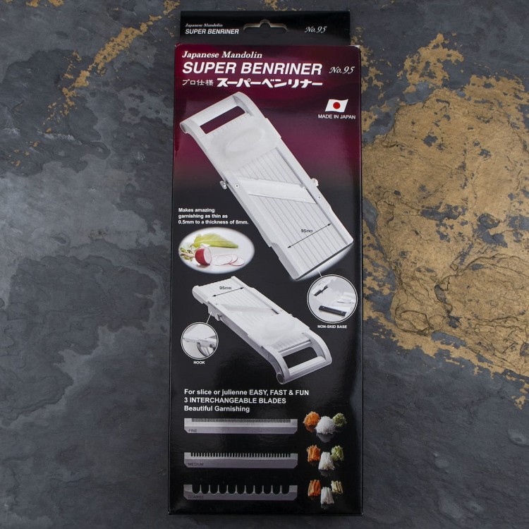 Benriner Premium No.95 Japońska Ostra Mandolina Do Warzyw 95mm 9,5cm White Biała