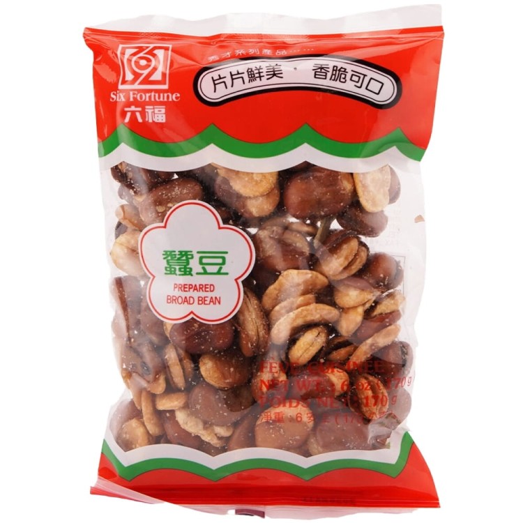 Tajwański Prażony Bób z Solą Smaczna Przekąska Broad Bean 170g SIX FORTUNE