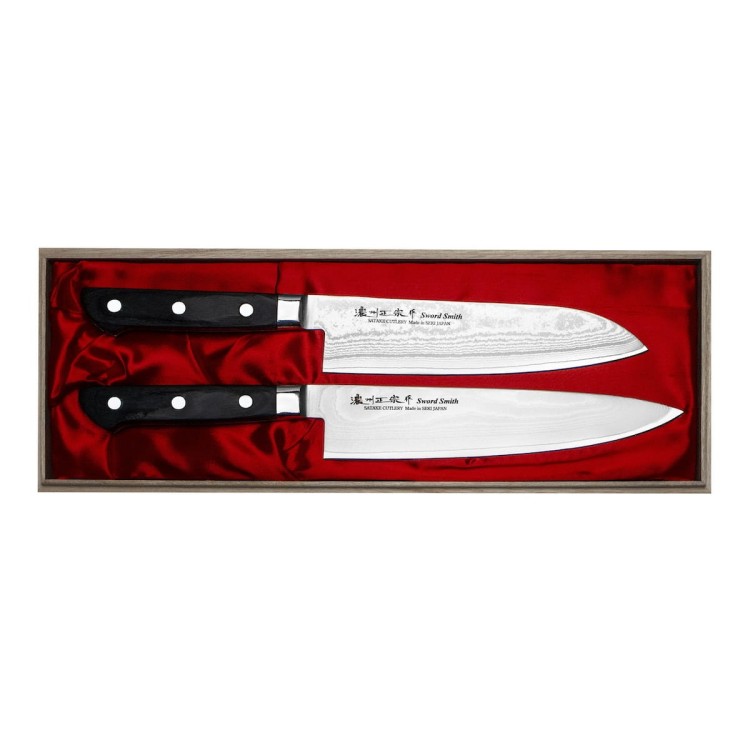 Satake Daichi Japoński Zestaw 2 Noży Nóż Szefa Kuchni 20cm i Santoku 18cm