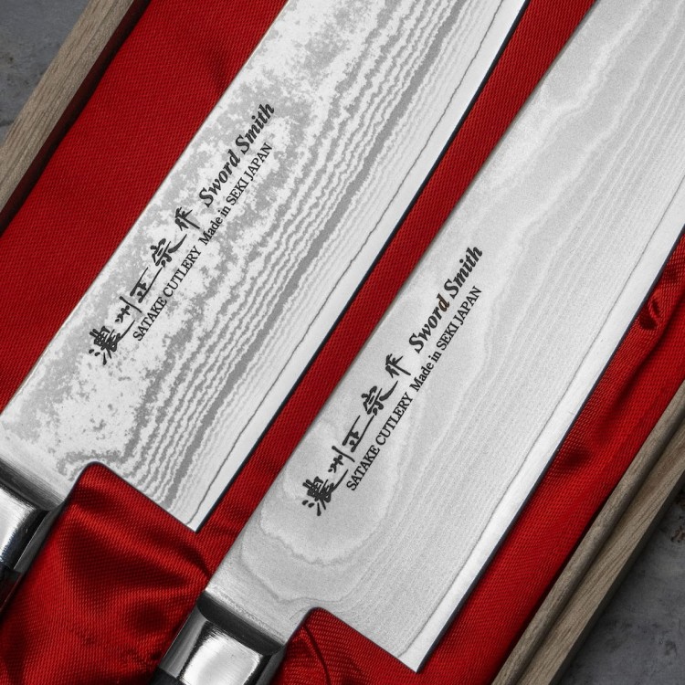 Satake Daichi Japoński Zestaw 2 Noży Nóż Szefa Kuchni 20cm i Santoku 18cm