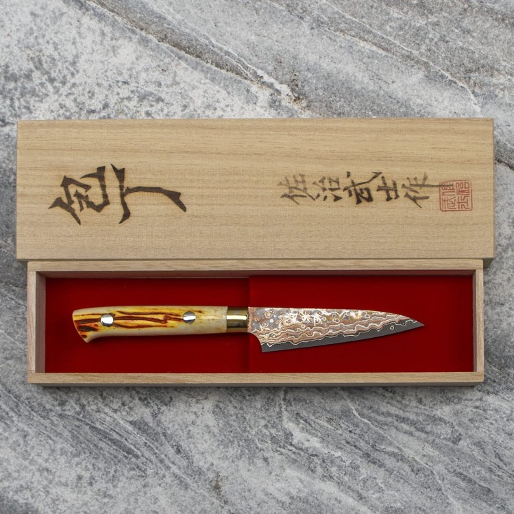 Takeshi Saji OBB Black VG-10 Color Japoński Nóż Do Obierania 9cm