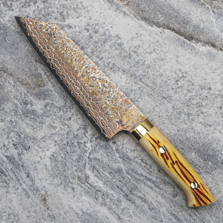 Takeshi Saji OBB Black VG-10 Color Japoński Nóż Bunka 17cm