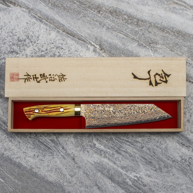 Takeshi Saji OBB Black VG-10 Color Japoński Nóż Bunka 17cm