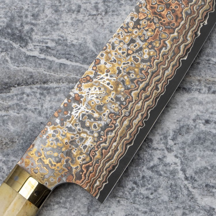 Takeshi Saji OBB Black VG-10 Color Japoński Nóż Santoku 18cm