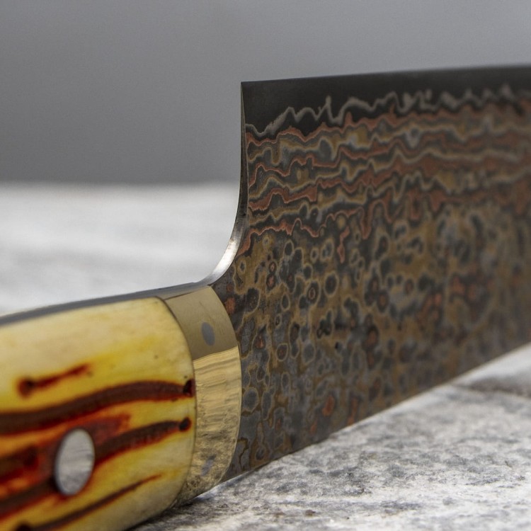 Takeshi Saji OBB Black Ręcznie Kuty VG-10 Color Japoński Nóż Kuchenny Szefa Kuchni 24cm