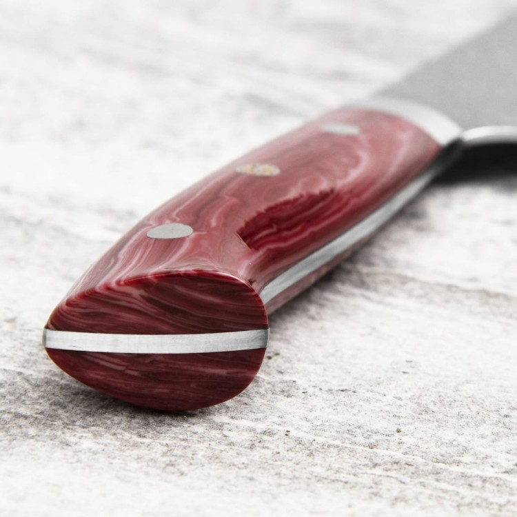 Takeshi Saji Red Turquoise Ręcznie Kuty R2 Japoński Nóż Kuchenny Szefa Kuchni 63-64 HRC 21cm