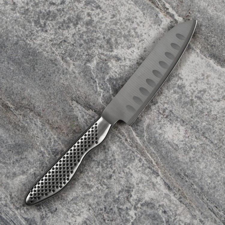 Global Japoński Nóż Mini Santoku Żłobiony 11cm GS-57