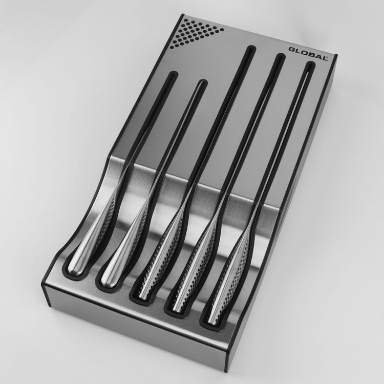 Global Japoński Zestaw 5 Noży Kuchennych z Bazą Global Dock Set B G-88/77821617