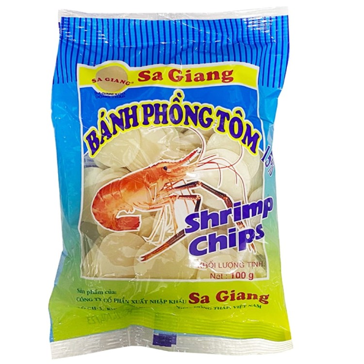 Przekąska Chrupiące Chipsy Prażynki Krewetkowe Do Smażenia 100g SA GIANG