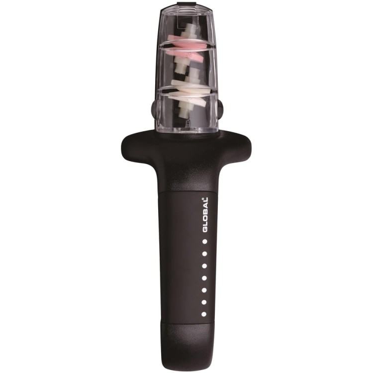 Global Japońska Ceramiczna Ostrzałka Wodna Do Ostrzenia Noży Czarno-Biała G-91/BW