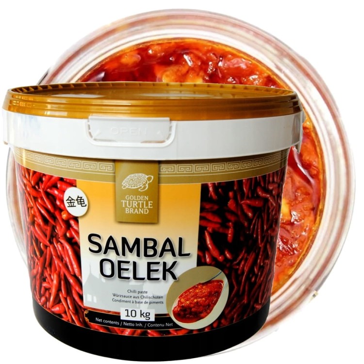 Sos Sambal Oelek Pasta Ostry Przecier z Chili Hot 10kg GOLDEN TURTLE BRAND