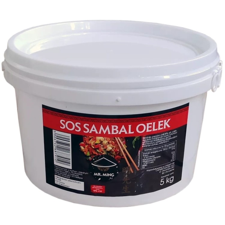 Sos Sambal Oelek Gęsta Pasta Ostry Przecier z Chili 5kg 5000g MR. MING
