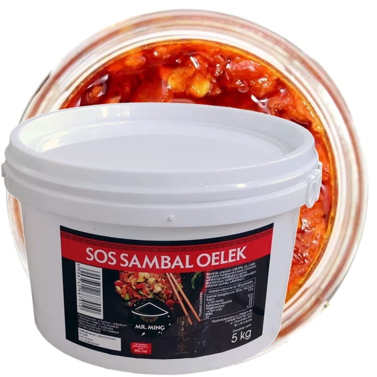 Sos Sambal Oelek Gęsta Pasta Ostry Przecier z Chili 5kg 5000g MR. MING