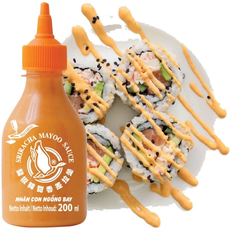 Sos Chili Sriracha SPICY MAYO Ostry Majonez Polewa Dodatek Do Sushi 200ml FLYING GOOSE BRAND