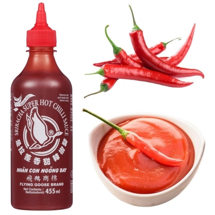 Tajski Sos Chili Sriracha Bardzo Ostry Hot 70% 455ml FLYING GOOSE BRAND