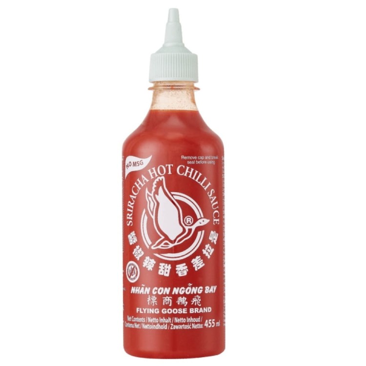 Tajski Ostry Sos Chili SRIRACHA Bez MSG Glutaminianu Sodu 455ml FLYING GOOSE BRAND