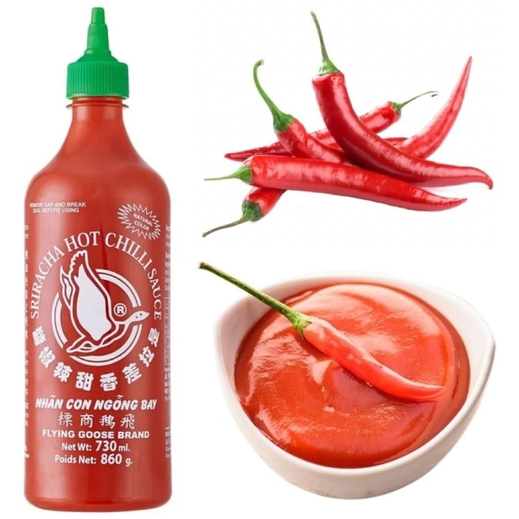 Sos Chilli Sriracha Hot Ostry i Gęsty Zielona Nakrętka 730ml FLYING GOOSE BRAND