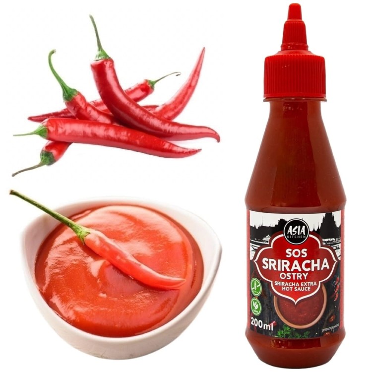 Tajski Sos Chili Sriracha Bardzo EXTRA HOT Chilli Sauce 200ml ASIA KITCHEN