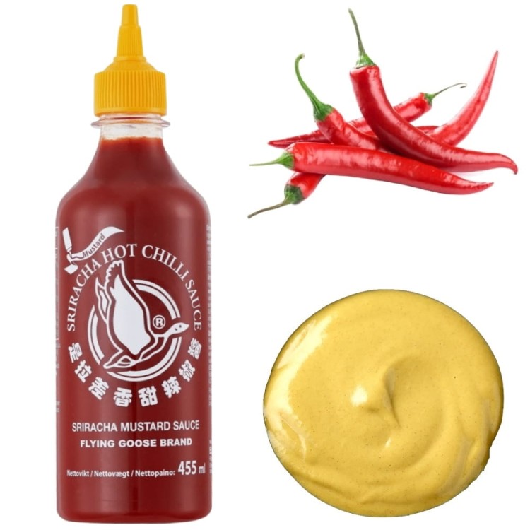 Tajski Sos Chili SRIRACHA z Dodatkiem Musztardy Musztarda Musztardowy 455ml FLYING GOOSE BRAND